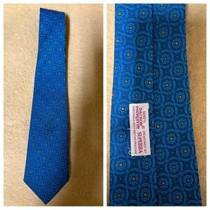 Superba Mens 100% Dacron Polyester Short Neck Tie Blue Vintage 1950’s 60’s
